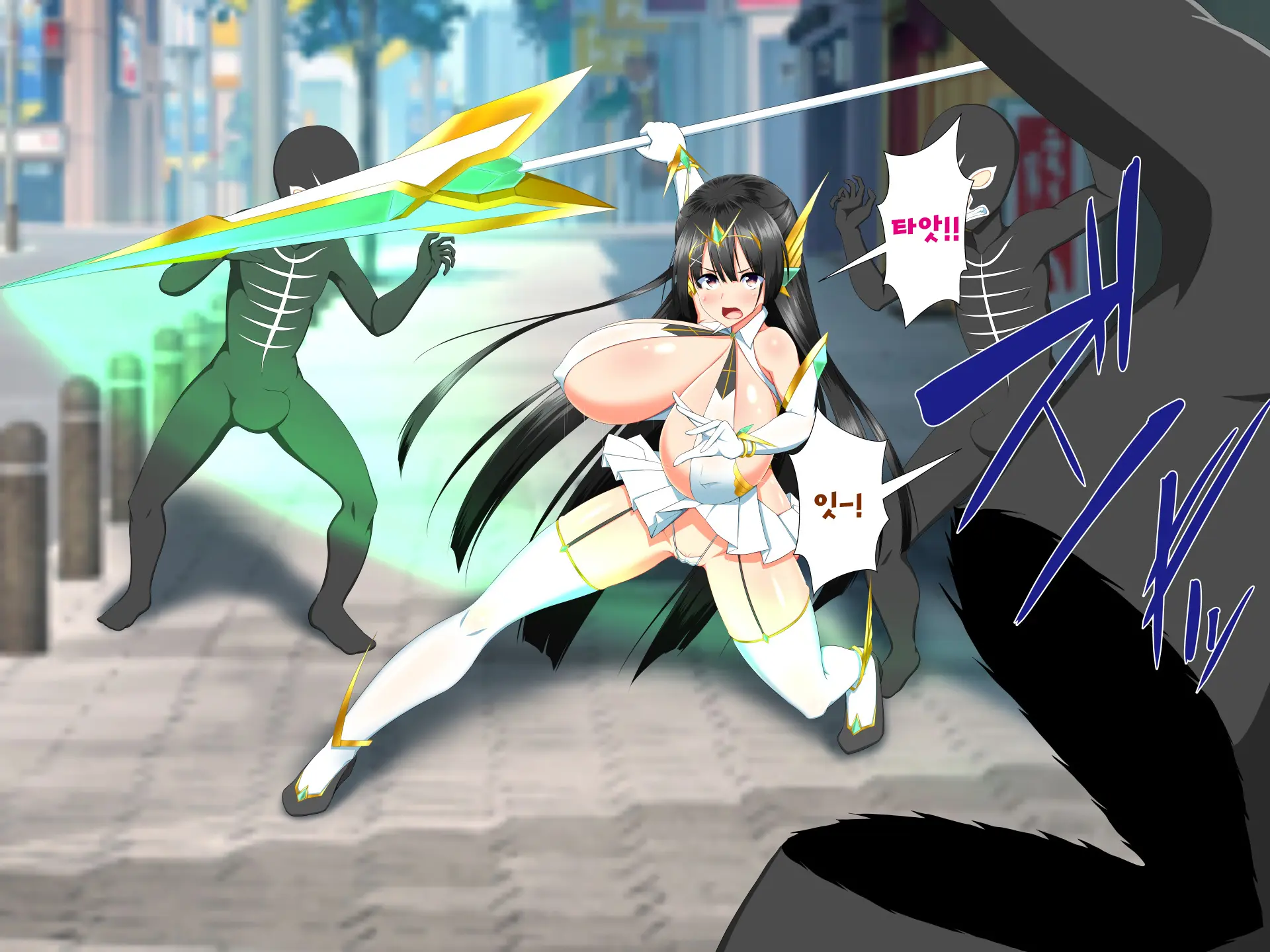 Henshin Heroine VS Kyodai Chinpo 50-Pon! | 변신 히로인 VS 거대꼬○50개!